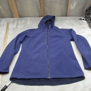 Columbia Jacket Womens Large Blue Kruser Ridge Full Zip Softshell Rain Wind Hood
